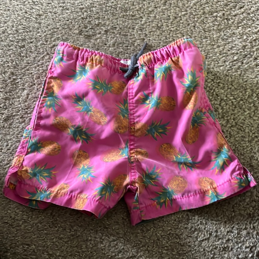 Pink and pineapple boys swim trunks 4t